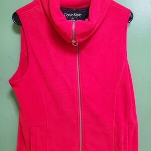 Calvin Klein Red Zip-Up Vest